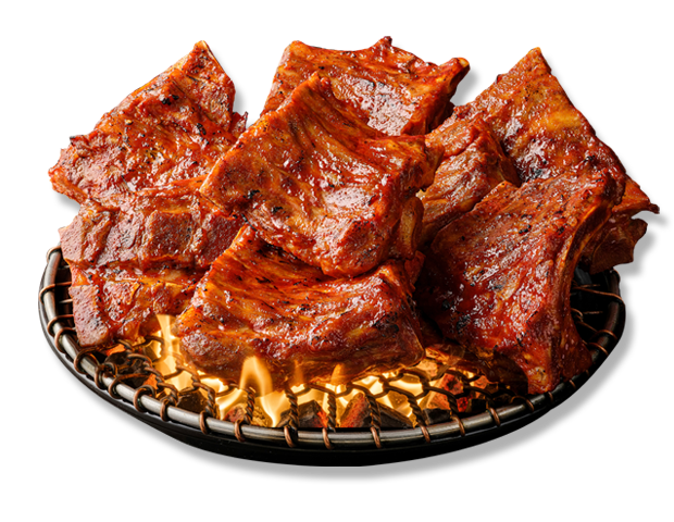 매운 양념 뼈구이